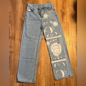 Women’s Wide Leg Jeans Sun & Moon Design Size 4
